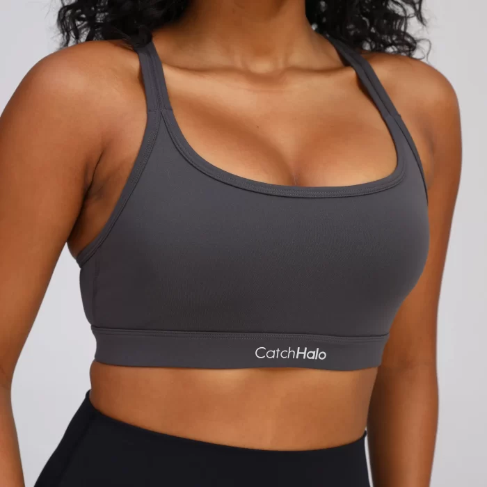 Women's Cross-Back Sports Bra-DarkGray