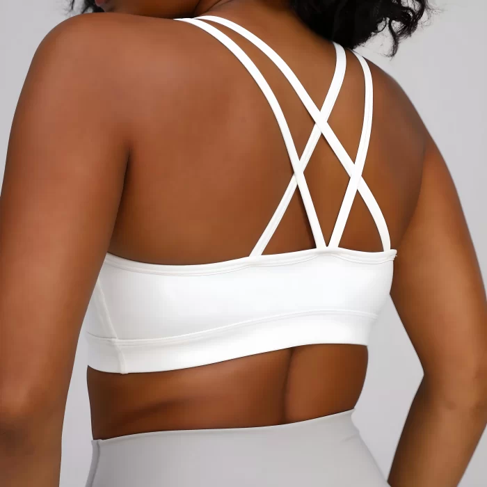 Women's Cross-Back Sports Bra-white-1