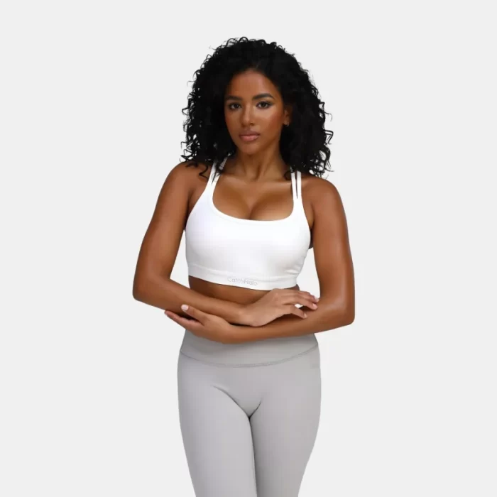 Women's Cross-Back Sports Bra-white-2