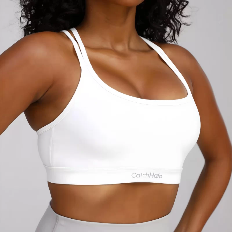 Women's Cross-Back Sports Bra-white-3