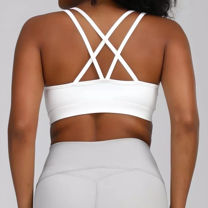 Women's Cross-Back Sports Bra-white-4