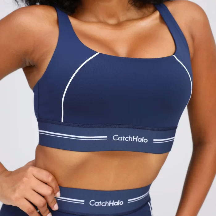 Women's Contrast Strap Comfortable Sports Bra-1