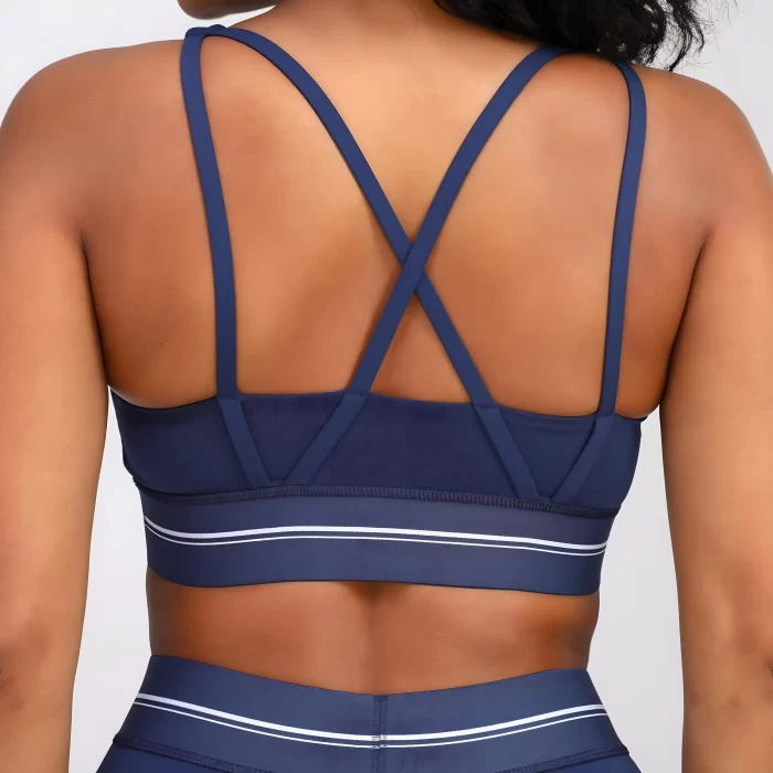 Women's Contrast Strap Comfortable Sports Bra-2