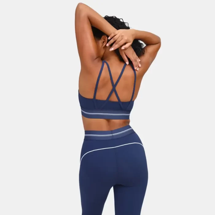 Women's Contrast Strap Comfortable Sports Bra-4